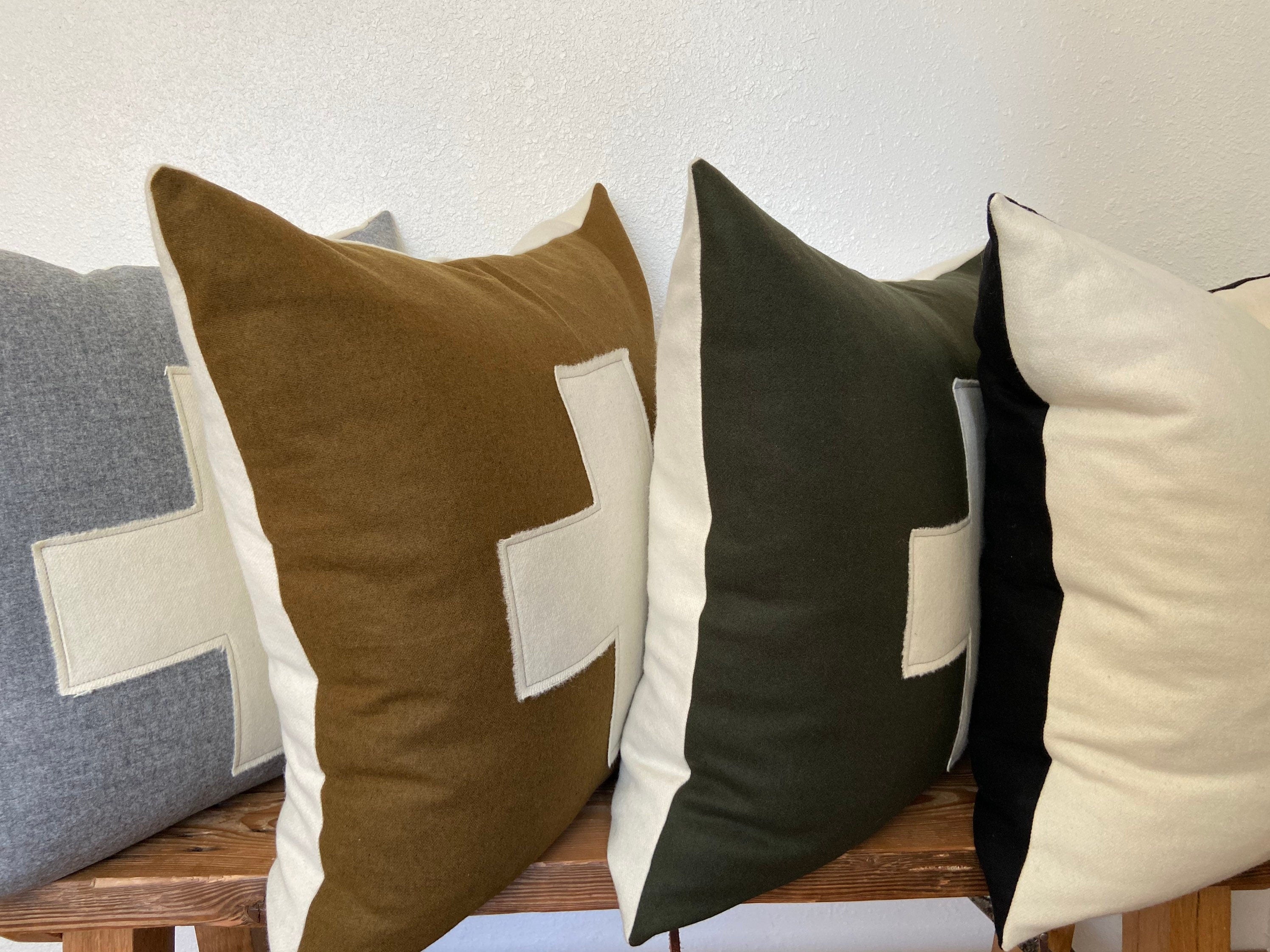 Gold and navy plaid linen pillow cover exposed zipper-leather pull 14x24 20x20 24x24 high quality 100% linen housewarming gift