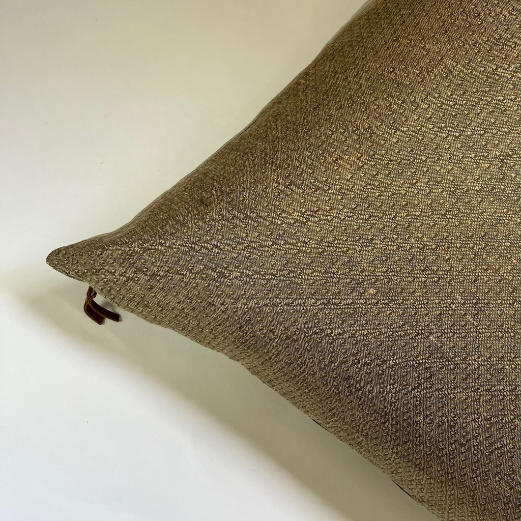 Brown textured linen pillow cover brown dotted pillow 18” 20” 22” 24” 14x24 housewarming gift handcrafted by misa 100% linen