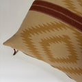 Wool Pillow Cover: Tan Aztec Southwestern Design, Leather Pull (18x18”)