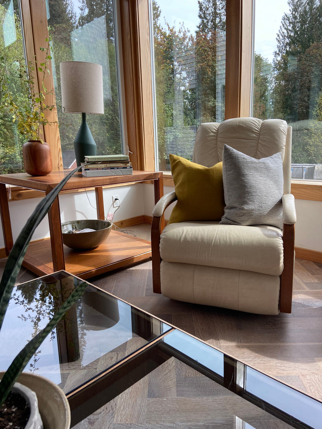 Gold linen pillow cover with neutral linen backing exposed zipper-leather pull 20x20” 22x22" 24x24" 14x24” handcrafted by misa housewarming