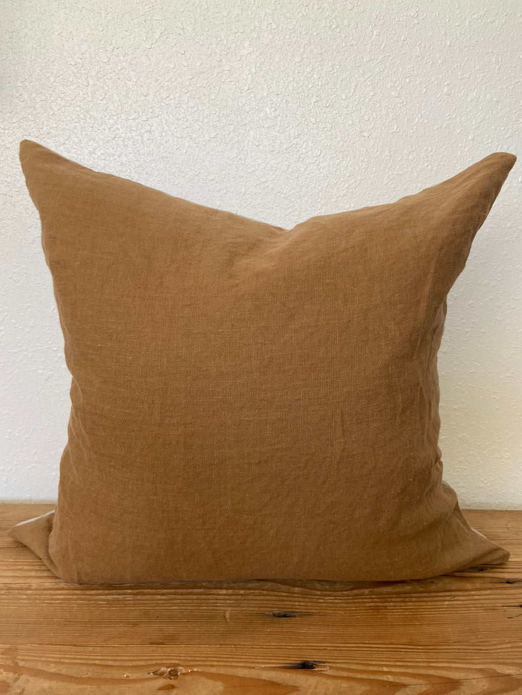 Ginger linen pillow cover 100% linen with exposed zipper leather pull 24x24” 20x20” 22x22" 14x24”handcrafted by misa housewarming pillow
