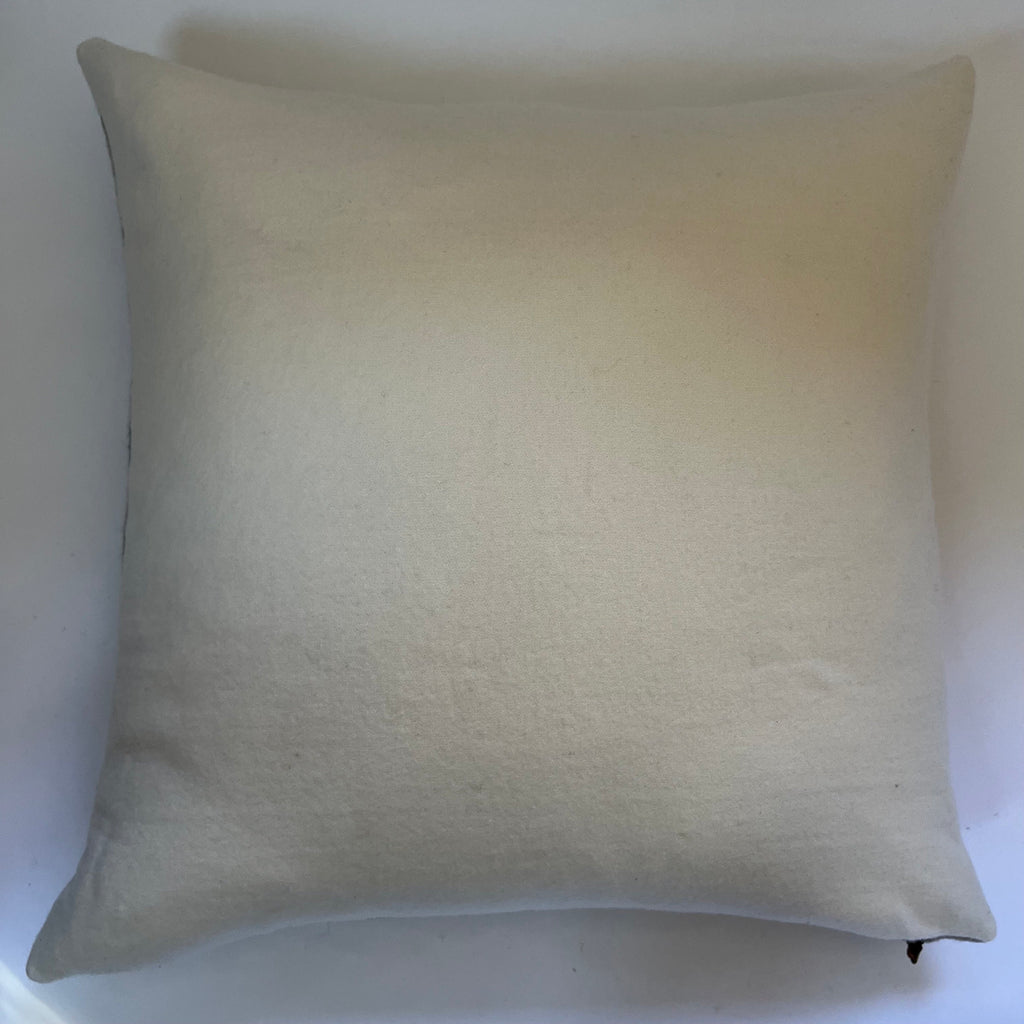 Tan and cream plaid wool Pillow Cover with Leather Pull housewarming gift