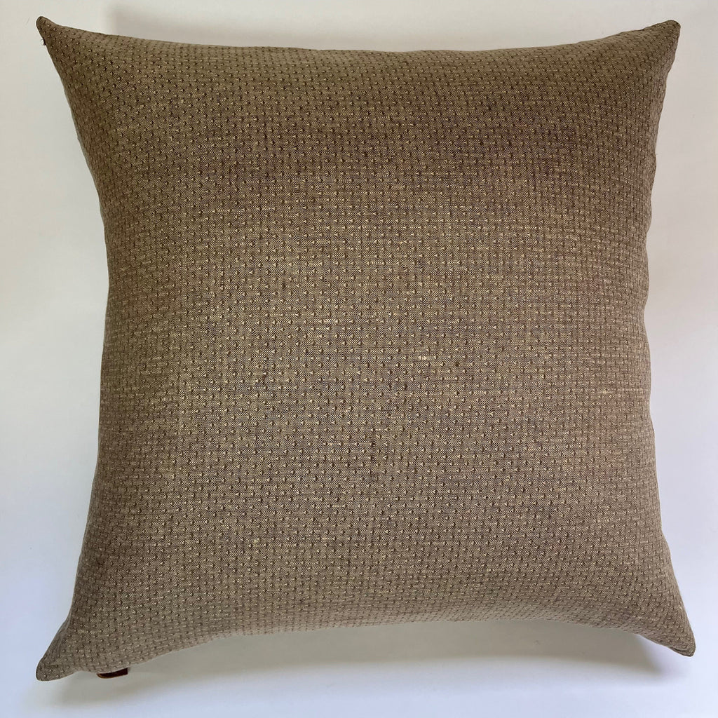 Brown textured linen pillow cover brown dotted pillow 18” 20” 22” 24” 14x24 housewarming gift handcrafted by misa 100% linen