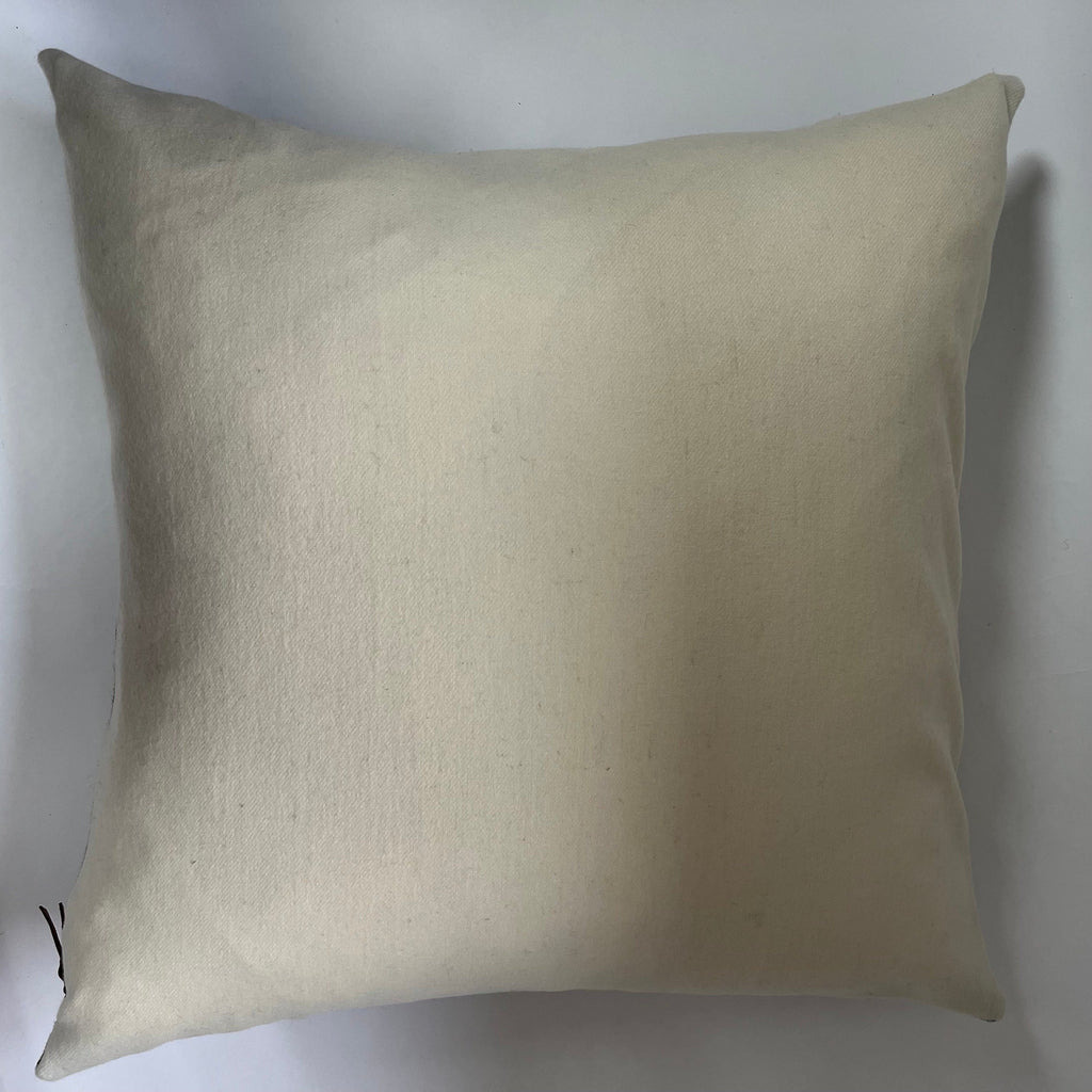 Blue and cream plaid pillow cover buffalo plaid exposed zipper-leather pull 14x24 20x20 24x24 handmade