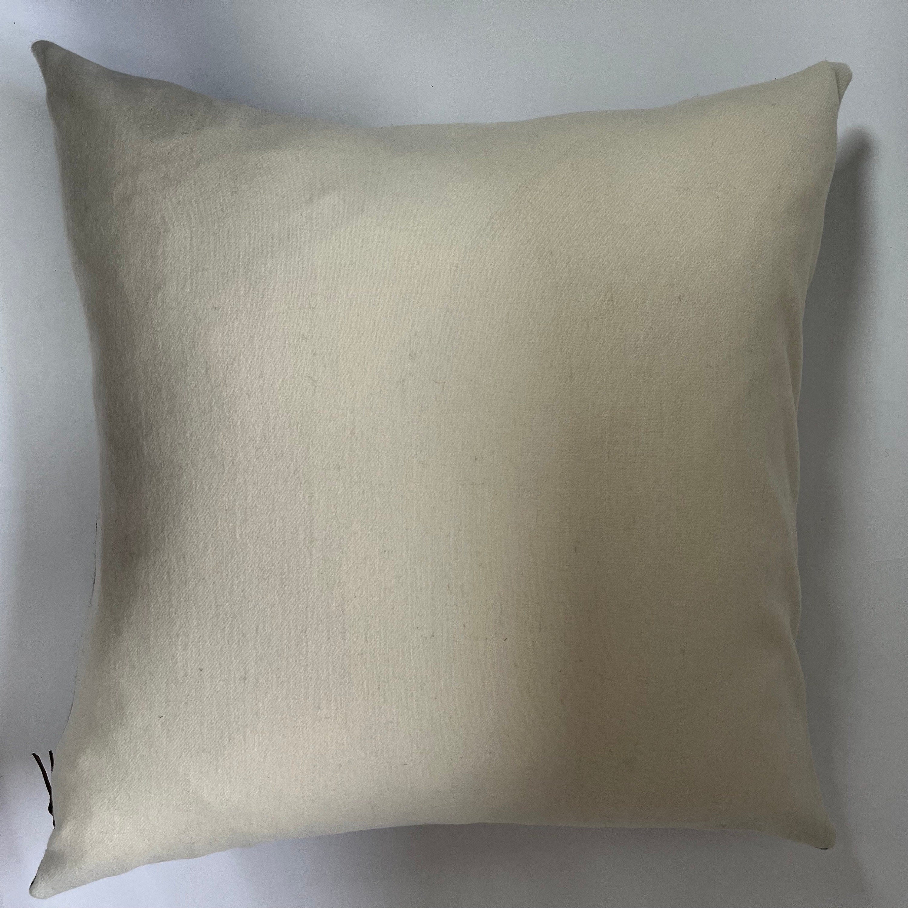 Blue and cream plaid pillow cover buffalo plaid exposed zipper-leather pull 14x24 20x20 24x24 handmade