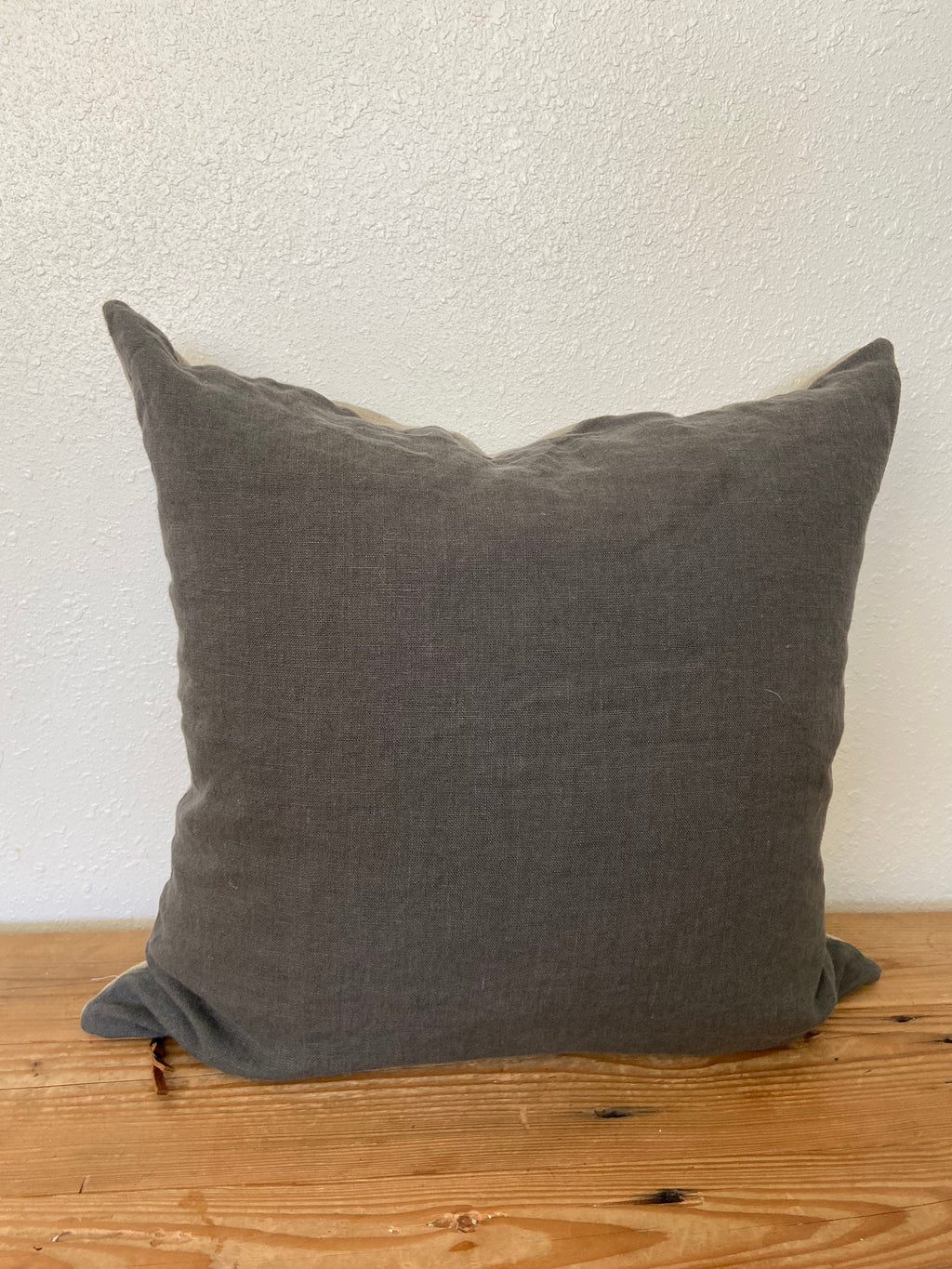 graphite linen pillow gray pillow gray linen pillow exposed zipper leather pull 24”20”22' 14x24” 100% linen housewarming gift