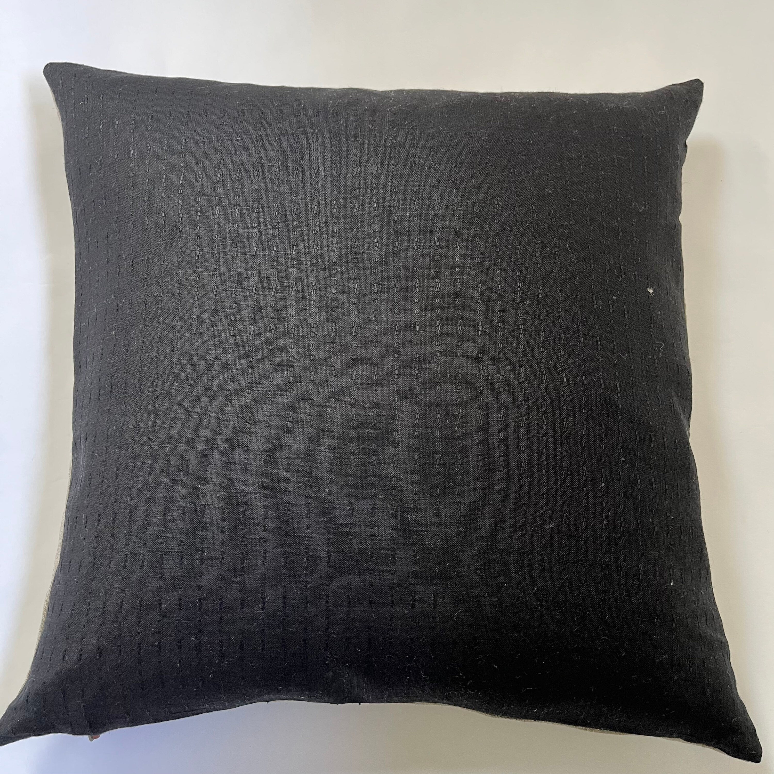 Black linen pillow cover black textured linen pillow textured housewarming gift exposed zipper 20” 22”24”18” 14x24”