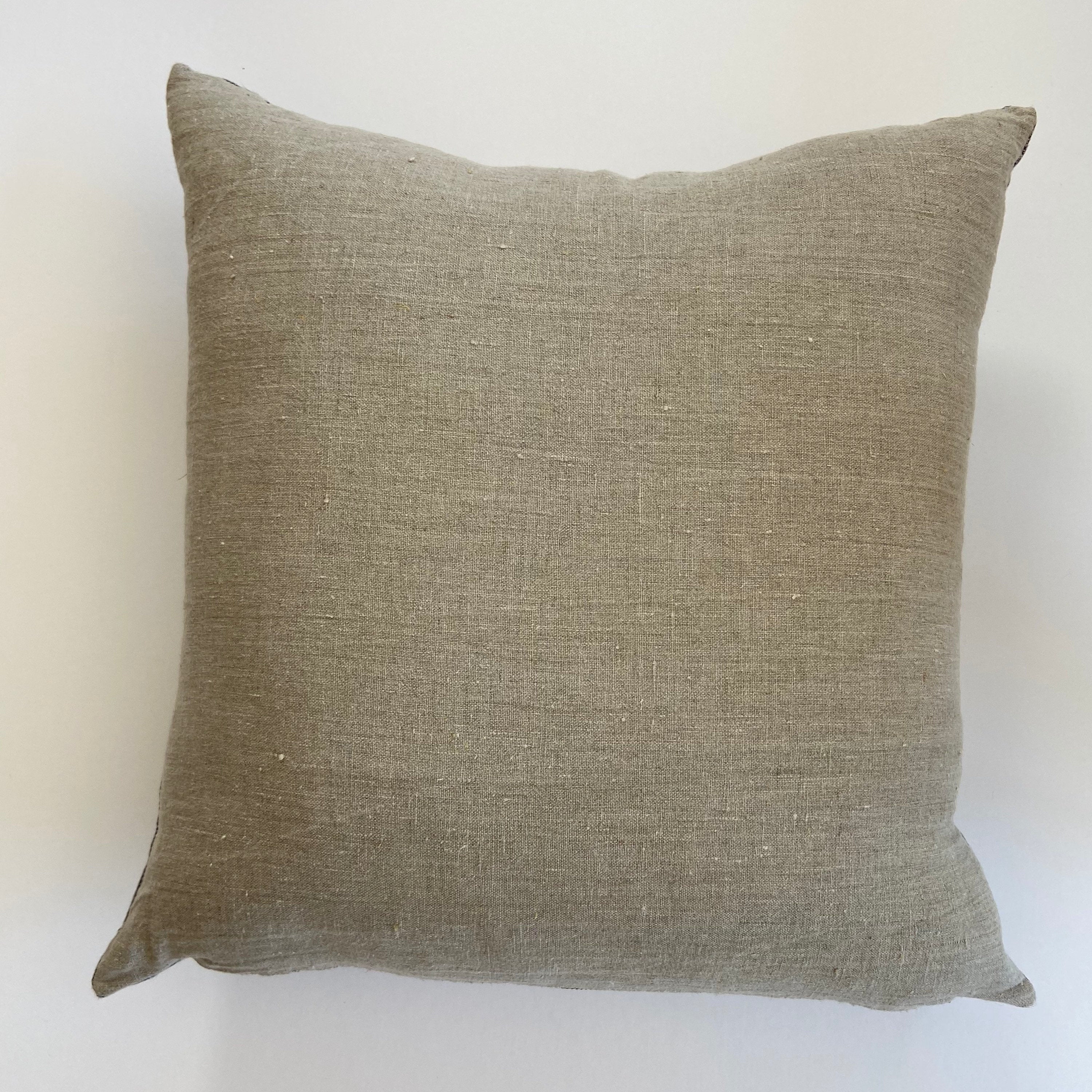 Gray blue striped linen pillow cover blue striped pillow exposed zipper-leather pull 14x24 22"2024" high quality housewarming gift