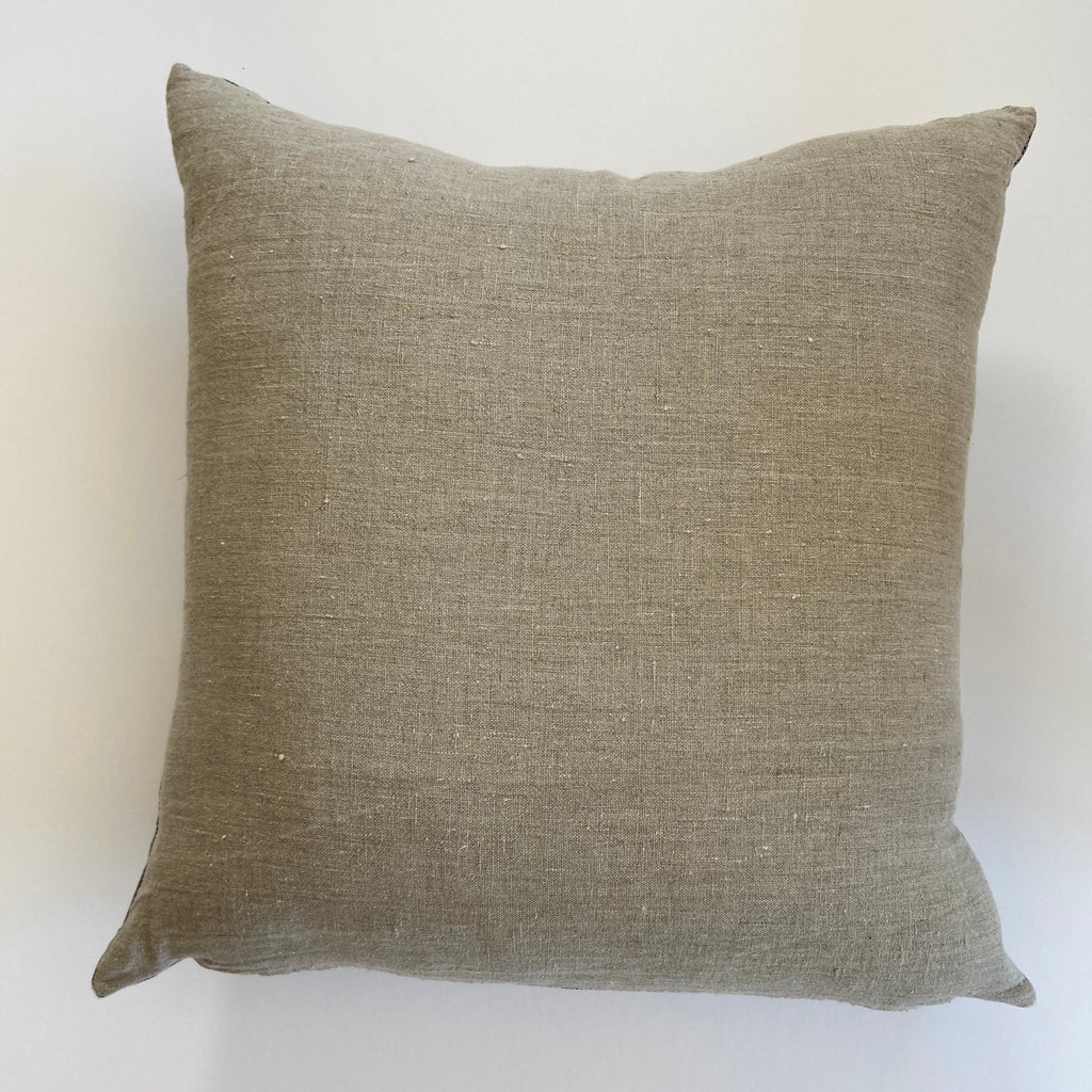 Dark gray striped linen pillow cover exposed zipper-leather pull 14x24 20x20 24x24 high quality 100% linen housewarming gift