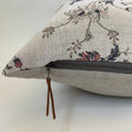 Pink floral linen pillow cover floral pillow exposed zipper-leather pull 14x24 20x20 22x22 24x24 high quality housewarming gift