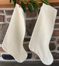Christmas stocking cream wool stockings leather hanging tabs handmade many available
