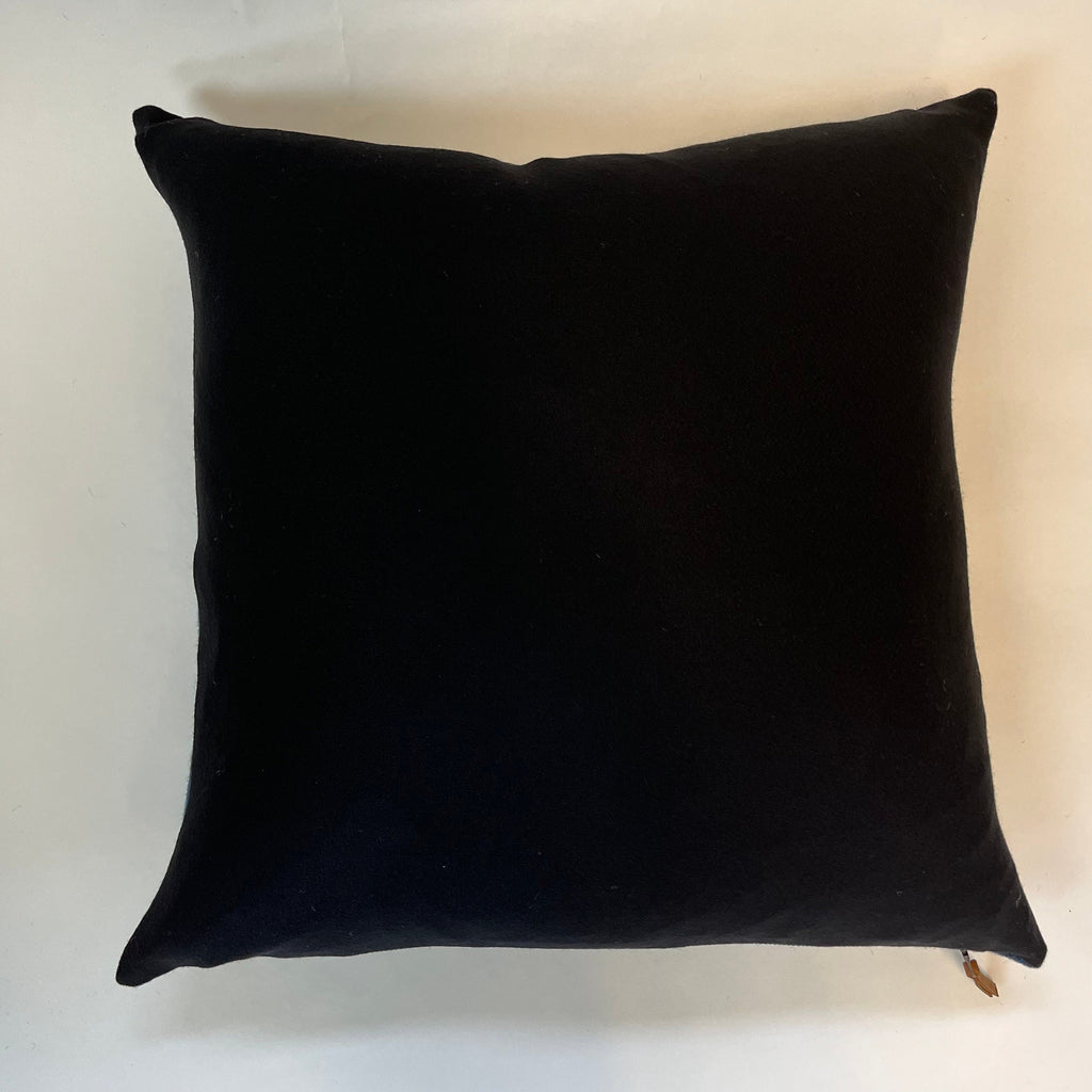 Multicolored striped wool pillow cover exposed zipper-leather pull 20”18”24” “Yakima camp” housewarming gift