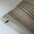 white and tan striped linen pillow cover exposed zipper-leather pull 20x20 22x22 24x24 14x24 high quality 100% linen housewarming gift
