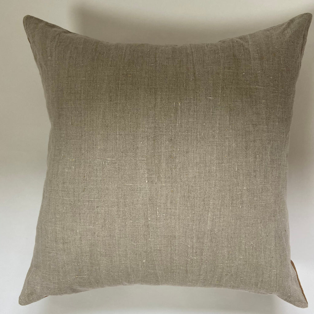 white and tan plaid linen pillow cover exposed zipper-leather pull 20"22"24"14x24 high quality 100% linen housewarming gift
