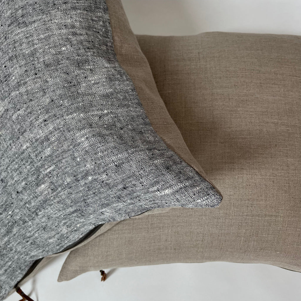 Natural linen pillow cover tan pillow exposed zipper-leather pull 14x24 20x20 22x22 24x24 high quality linen housewarming gift 100% linen