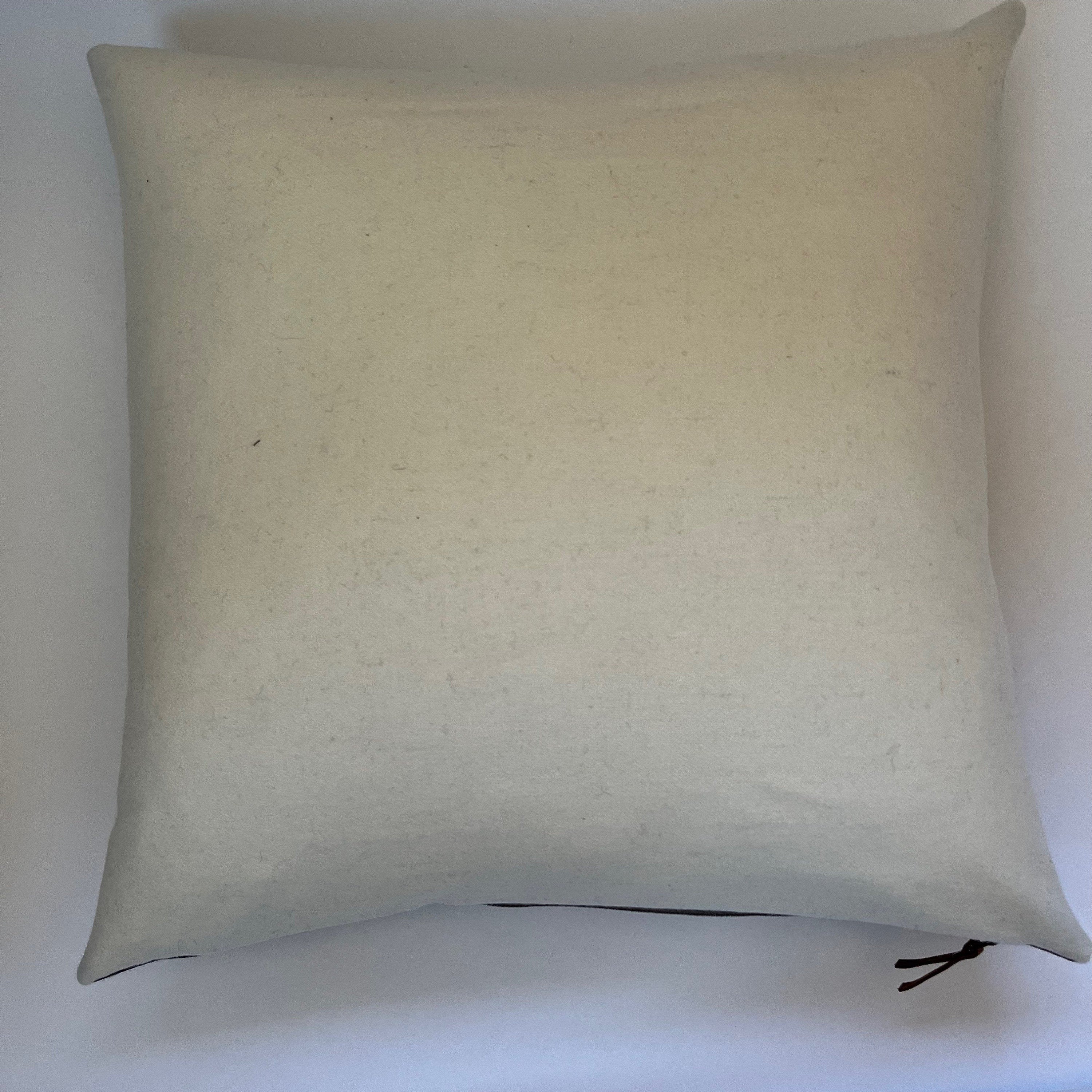 Blue black and gold plaid wool pillow cover exposed zipper-leather pull 24"22”20"14x24" handmade