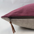 Pink pillow rose pink linen pillow plum girls pillow exposed zipper-leather pull 20”22" 24" 14x24” housewarming gift handcrafted by misa