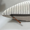 Striped Linen Pillow Cover: Black and White, Exposed Zipper