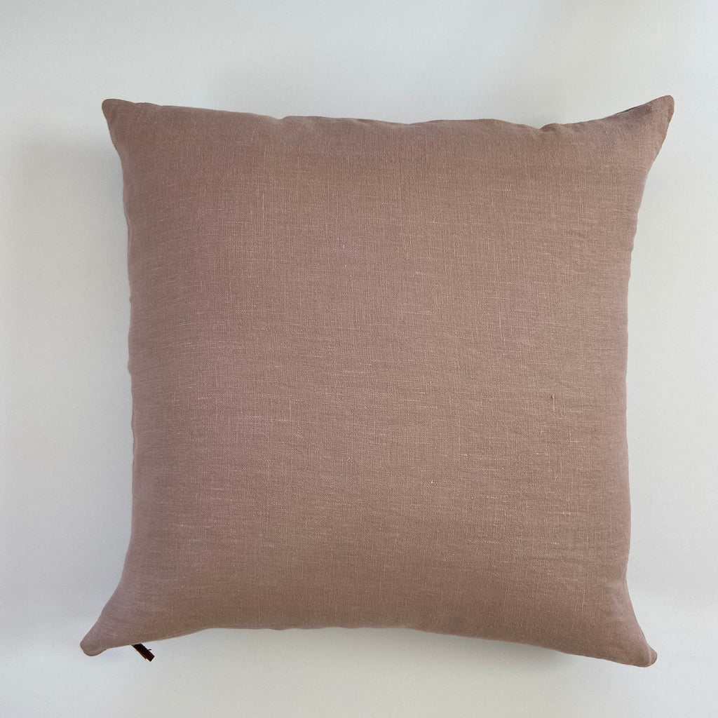 Pink linen pillow cover girls pillow 100% linen exposed zipper-leather pull 20x20”22x22"24x24" 14x24” handcrafted by misa housewarming gift