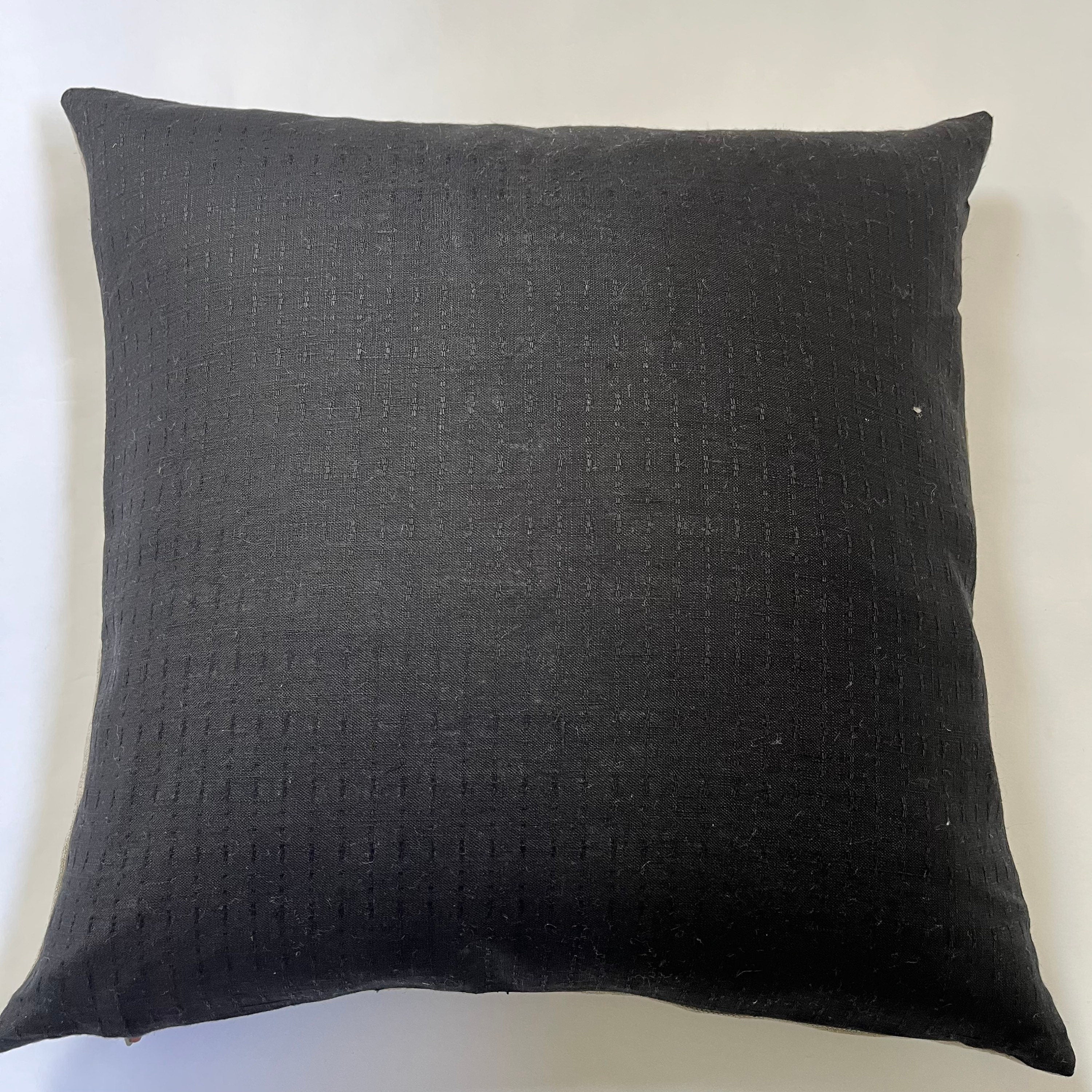 Black linen pillow cover black textured linen pillow textured housewarming gift exposed zipper 20” 22”24”18” 14x24”