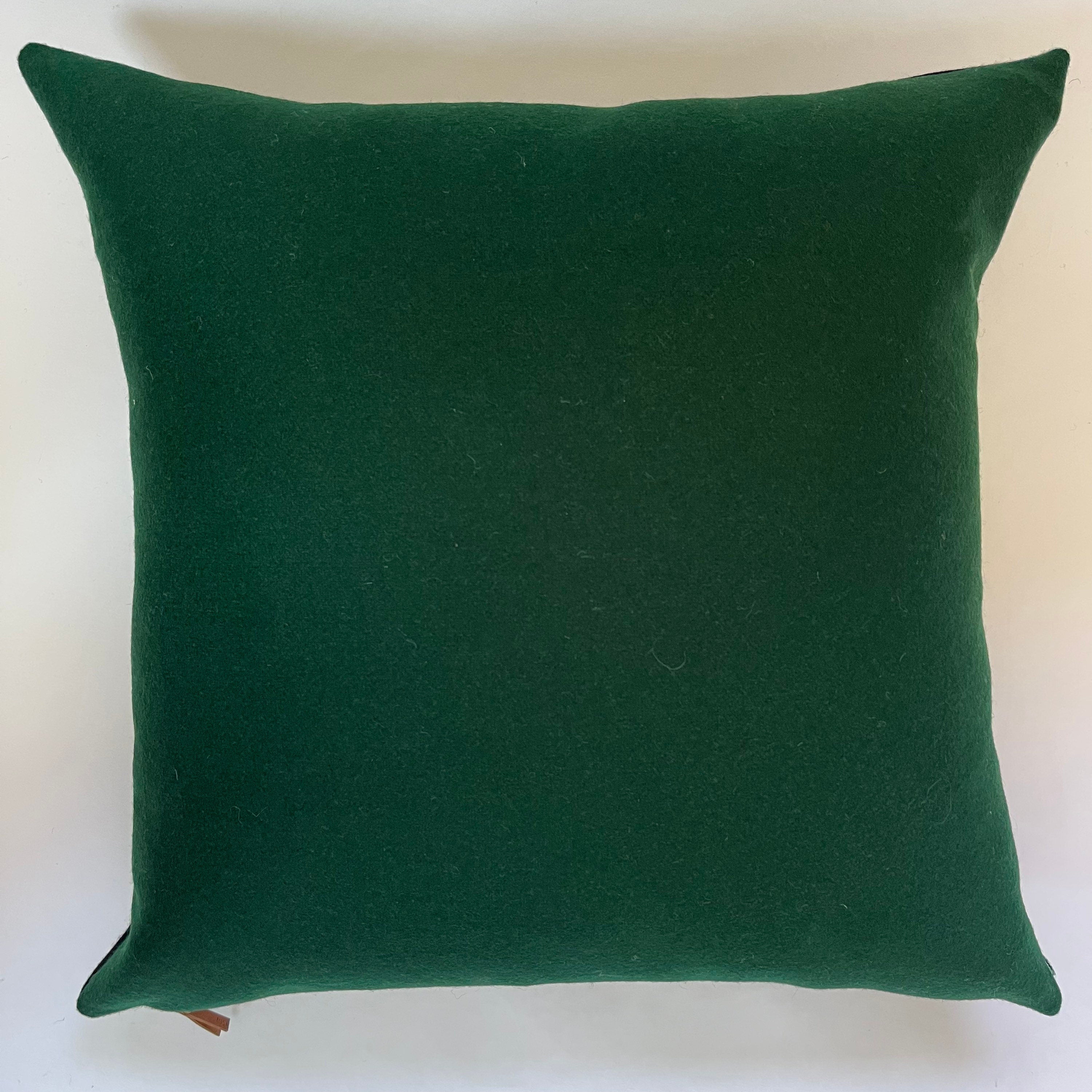 Green wool pillow cover emerald green wool pillow exposed zipper 24x2422x22 20x20 14x24 Handcrafted by misa