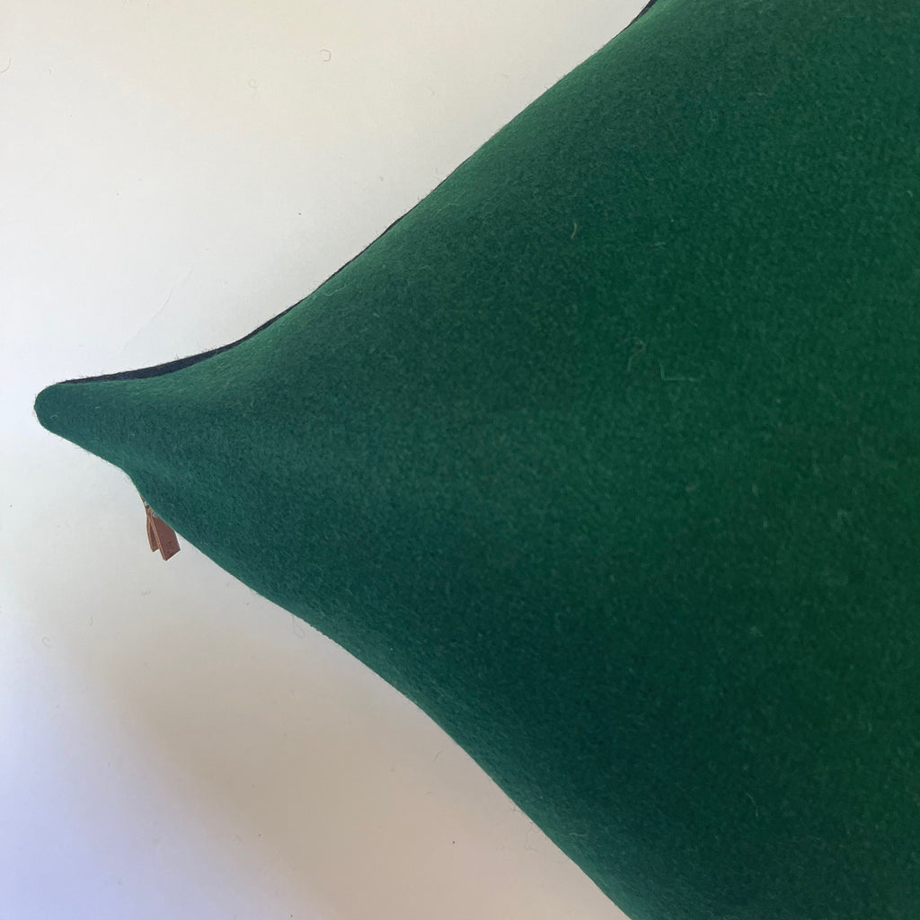 Green wool pillow cover emerald green wool pillow exposed zipper 24x2422x22 20x20 14x24 Handcrafted by misa