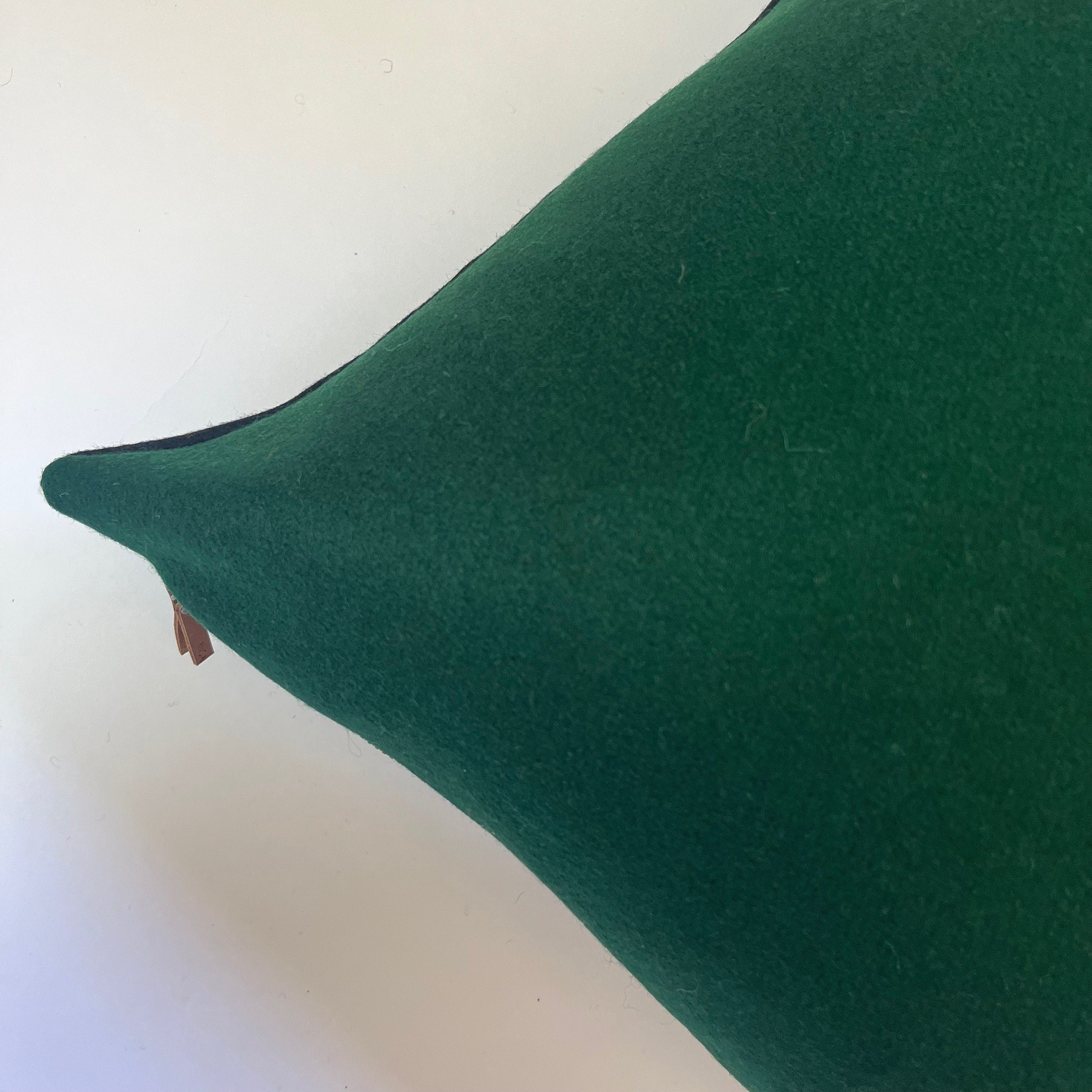 Green wool pillow cover emerald green wool pillow exposed zipper 24x2422x22 20x20 14x24 Handcrafted by misa
