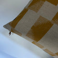 gold and tan wool pillow cover exposed zipper-leather pull 24x24 22x22" 20x20 14x24 handmade with housewarming gift