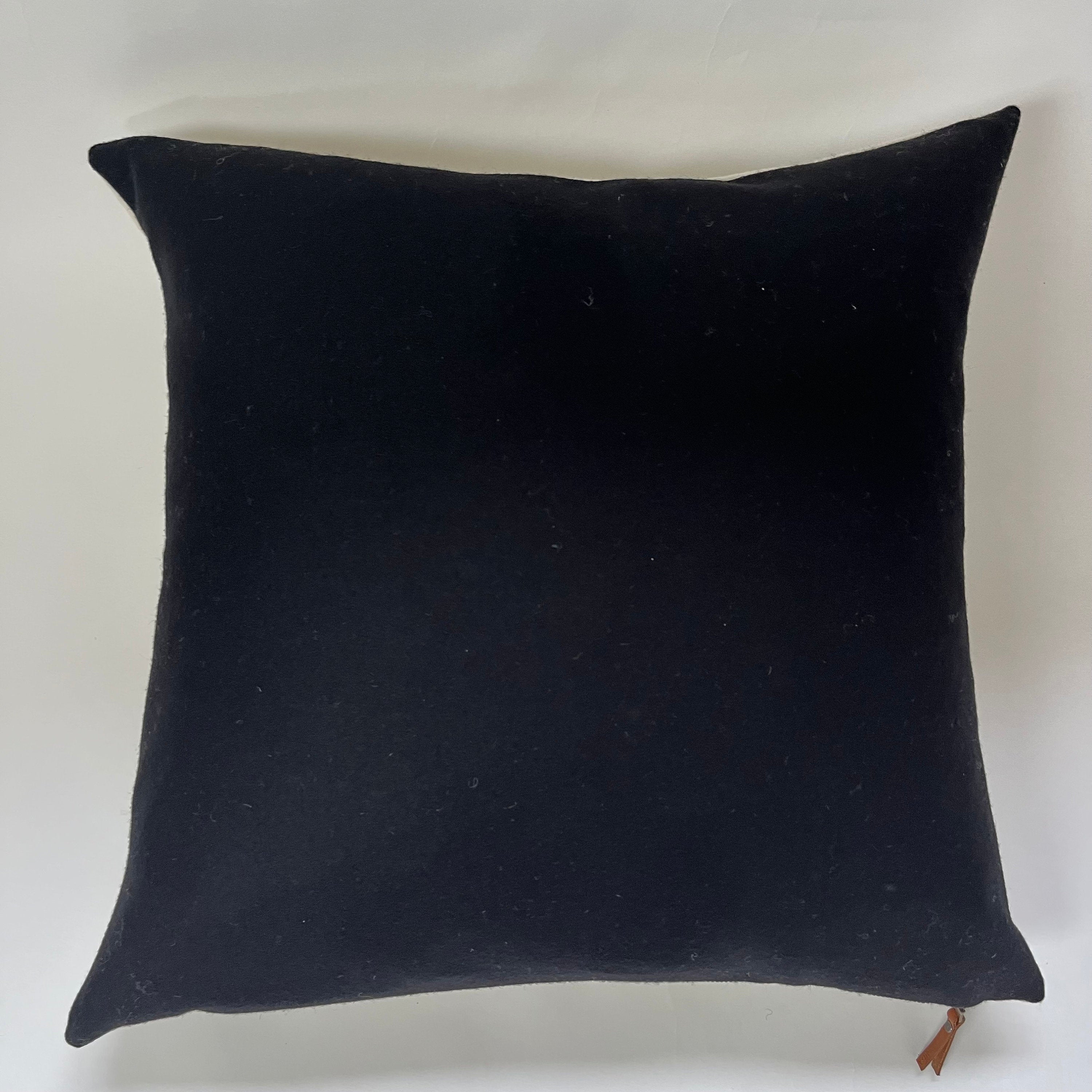 gold and tan wool pillow cover exposed zipper-leather pull 24x24 22x22" 20x20 14x24 handmade with housewarming gift
