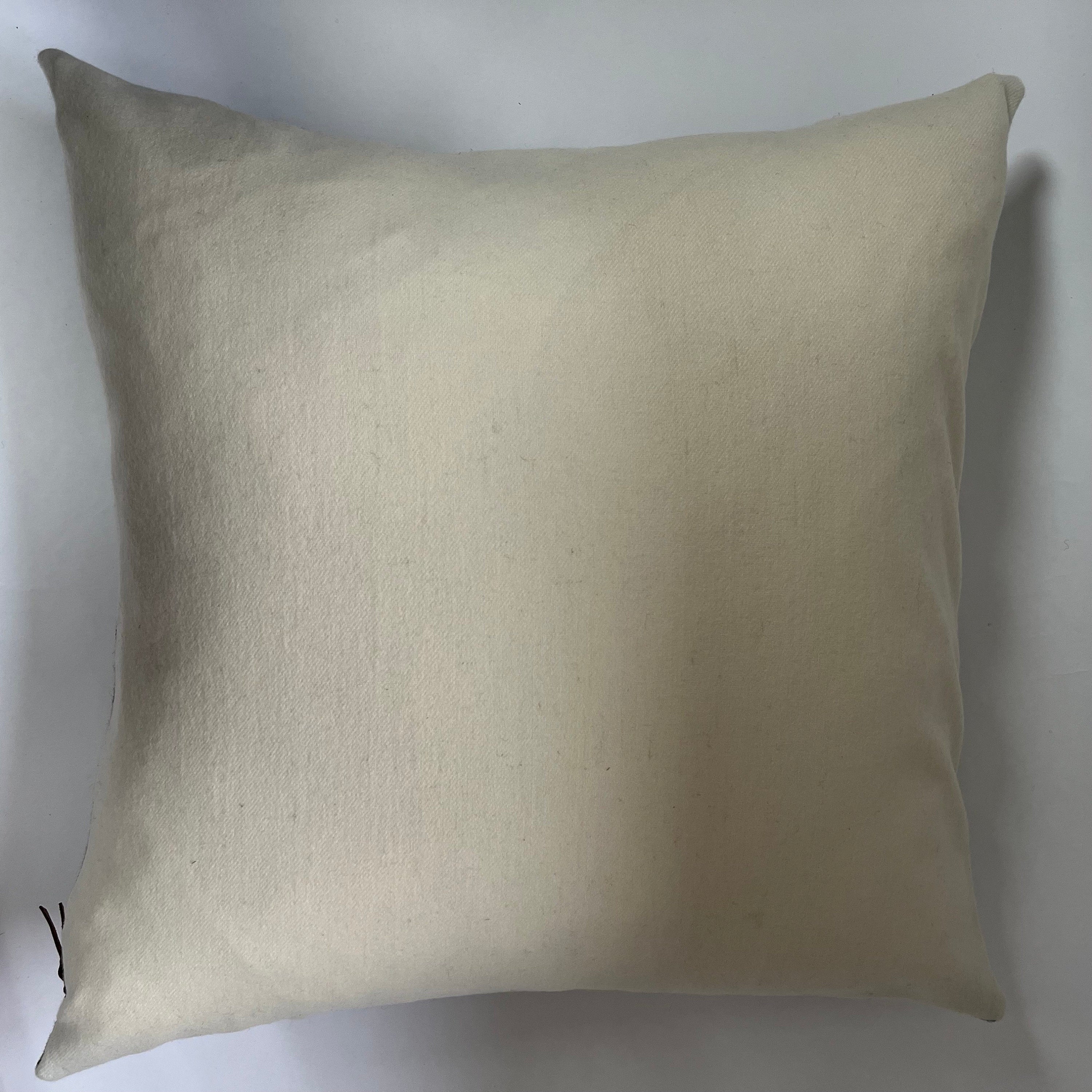 Blue and cream plaid pillow cover buffalo plaid exposed zipper-leather pull 14x24 20x20 24x24 handmade