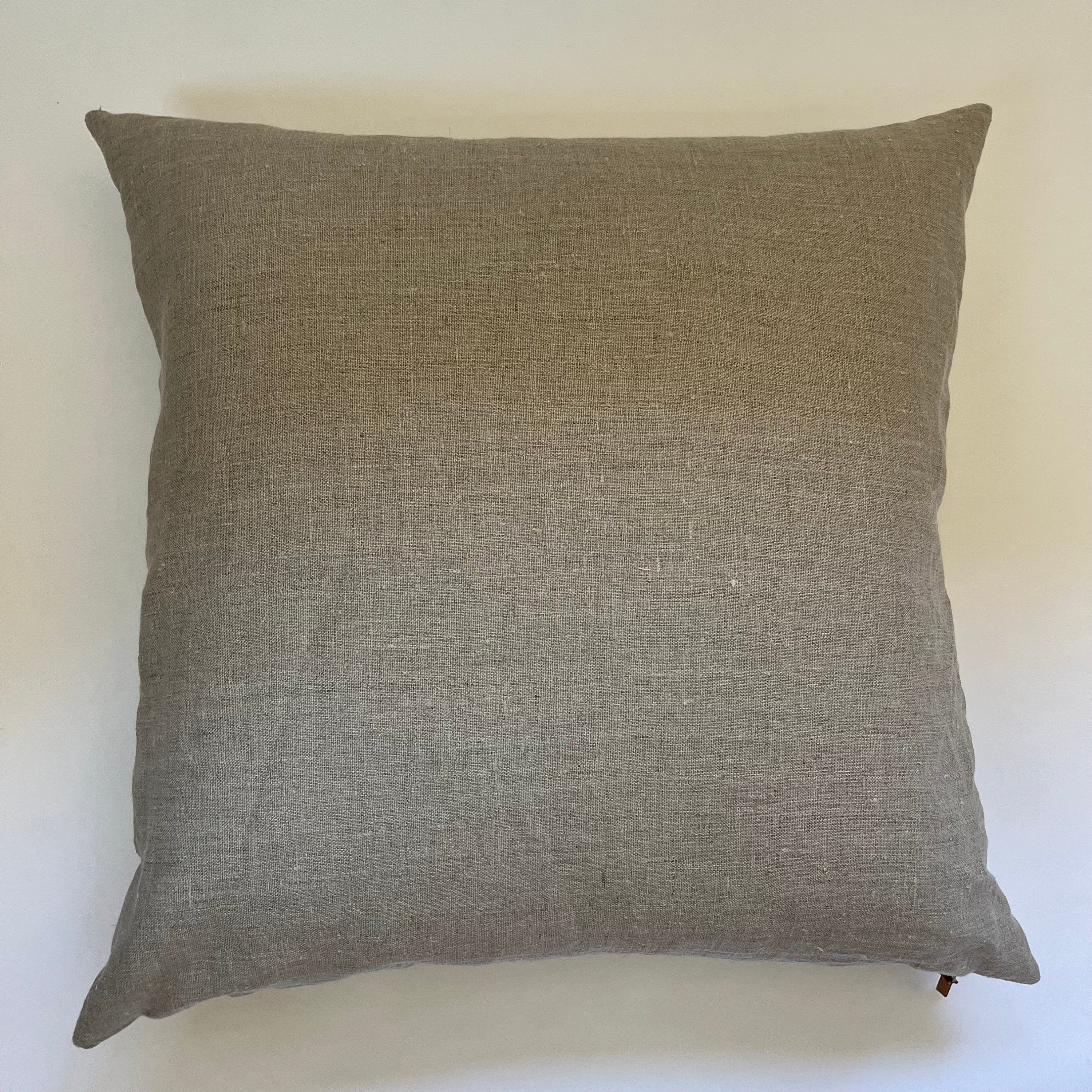 Gray floral paisley linen pillow cover exposed zipper-leather pull 14x24 20”22"24” high quality floral pillow 100% linen pillow