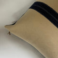 Cream wool pillow with blue stripe 18x18 exposed zipper pillow housewarming gift