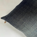 Wool Pillow Cover: Blue Plaid with Exposed Zipper