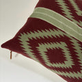 Wool Pillow Cover: Maroon Green Aztec Southwestern Design