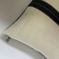 Cream wool pillow with dark gray stripe 18” winter wool exposed zipper striped pillow housewarming gift