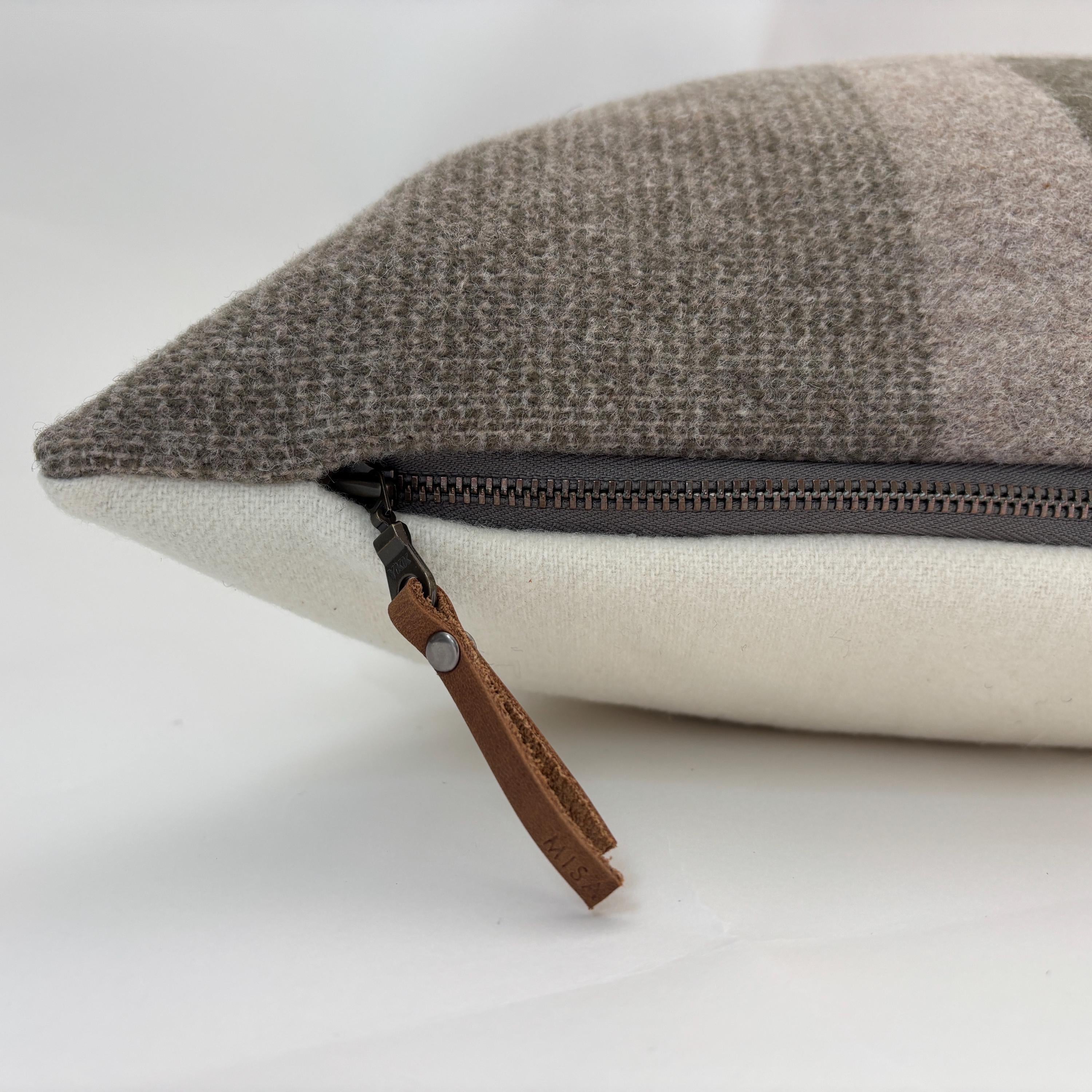 wool plaid pillow cover with green and orange pillow 18”20”22”24” 14x24 housewarming gift